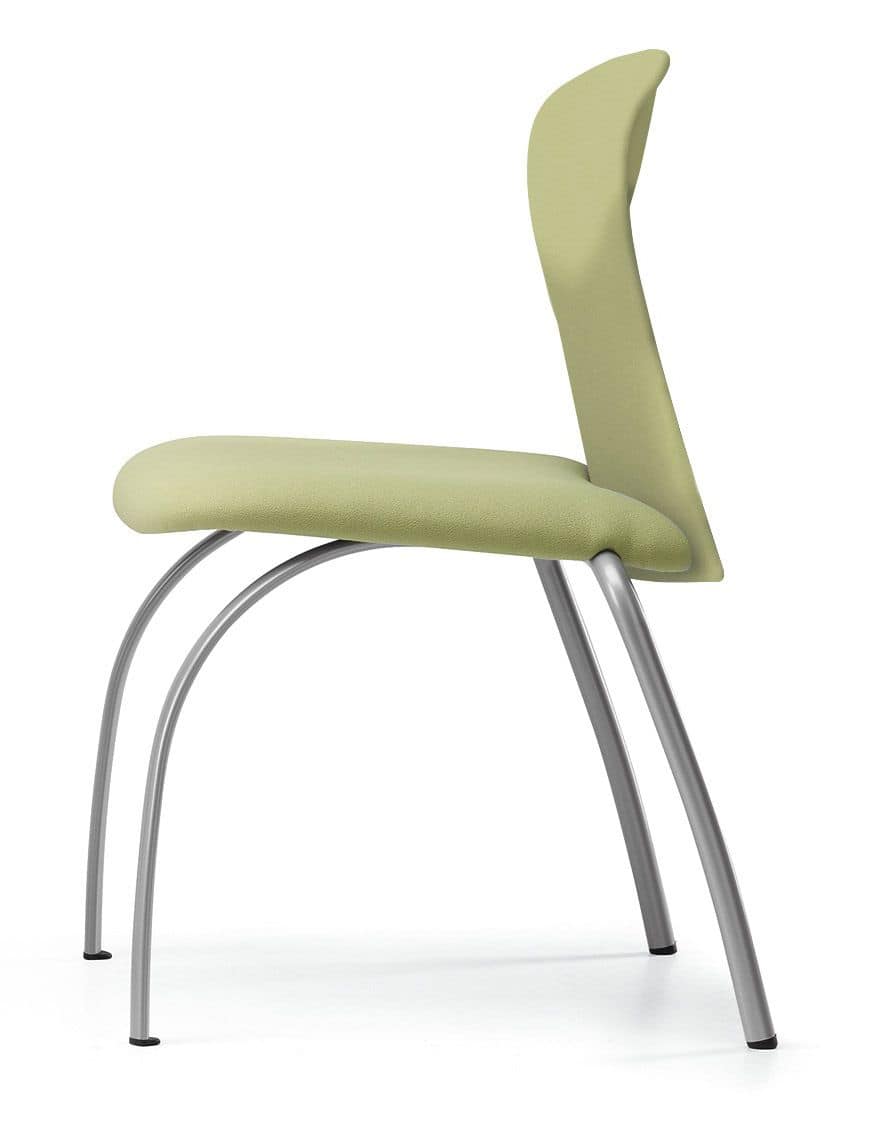 VULCAN 1270 Z, Upholstered chair for conferences, with metal base