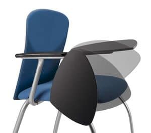 VULCAN 1275 ZTDX, Upholstered chair for conferences, with writing tablet