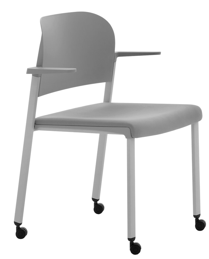 Convention - R, Stackable chair on castors