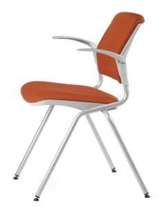 NESTING DELFIBRIO 064 S, Upholstered chair in metal and polymer, for conferences