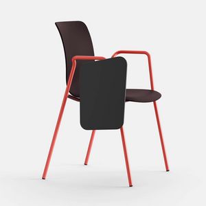 Nume BRC TDX, Chair equipped with armrests, writing tablet and four metal legs