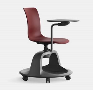 Nume ED, Chair on castors, with writing tablet, for public and educational spaces