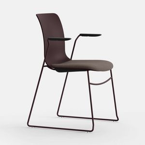 Nume PT TR BR, Chair with sled base, with armrests and padded seat