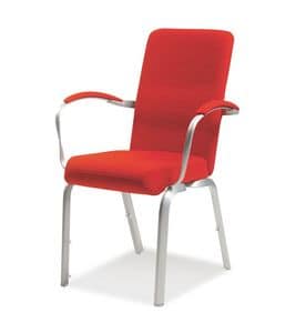 Orvia 12/3A, Comfortable padded chair for conferences, fireproof, stackable