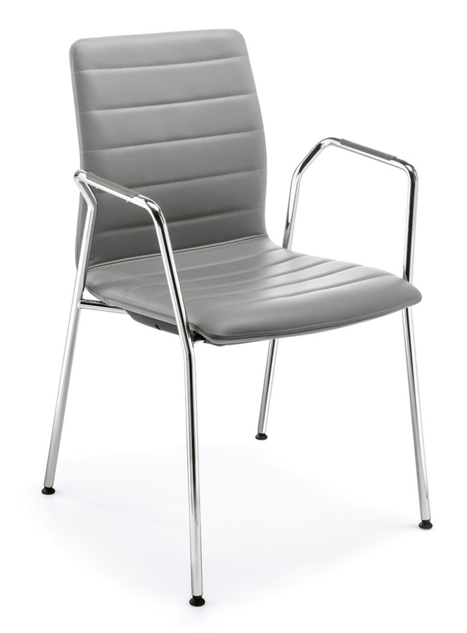 Q2 IM, Upholstered chair with armrests, for conferences