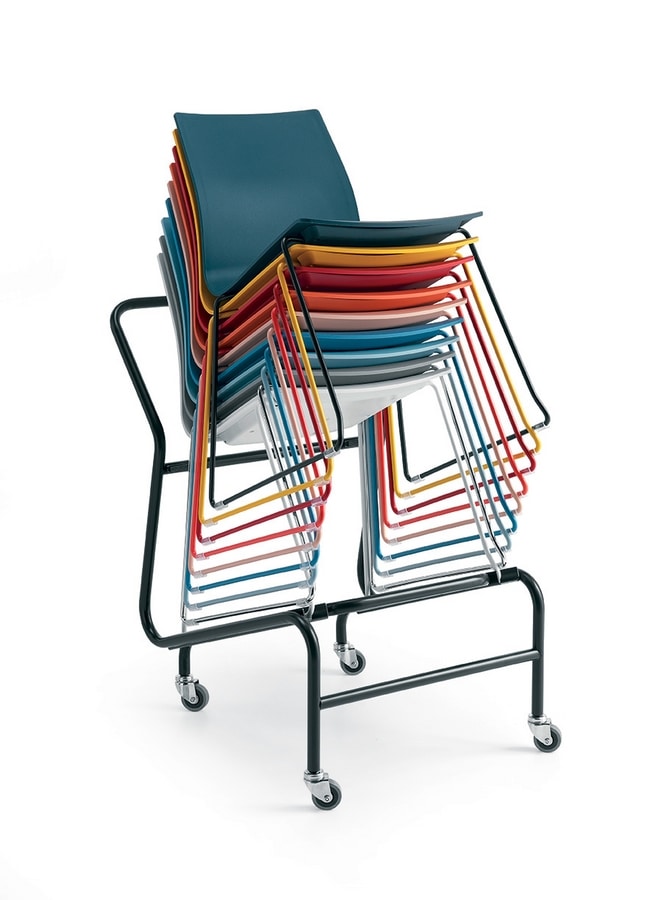 Q3, Chair with sled base, polypropylene shell