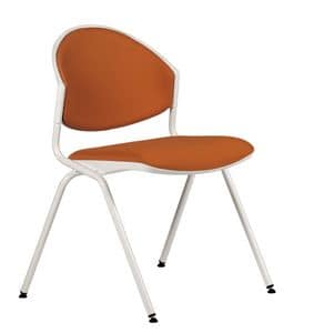NESTING DELFI 088 S, Stackable chair in metal and polymer, for conference room