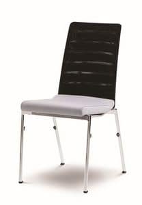 Evosa Congress 08/3, Chair multi-purpose in steel, upholstered seat, anatomic back, for conferences, meetings, banquets
