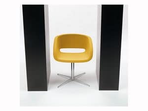 Vanity 4 feets, Upholstered chair for conference, base and shell in steel
