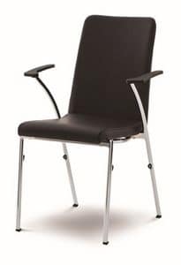 Evosa Congress 08/4A, Very light chair with metal base, with coupling system, for meetings and conferences