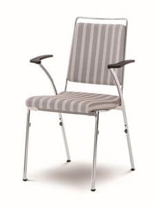 Evosa Congress 08/5A, Stackable metal chair, produced in EC, flexible back, and conference rooms
