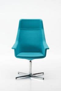 High Dama 4 races, Chair with 4-star base, padded, for meeting room