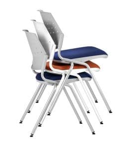 NESTING DELFIBRIO 063, Stackable chair with padded seat