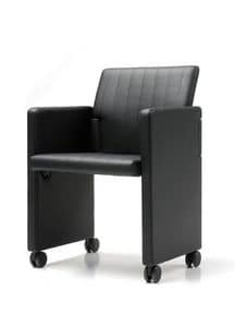 Roota, Folding chair for conference rooms, base with wheels