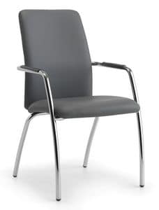 Samba HB 02, Upholstered chair, metal base, for conferences and meetings