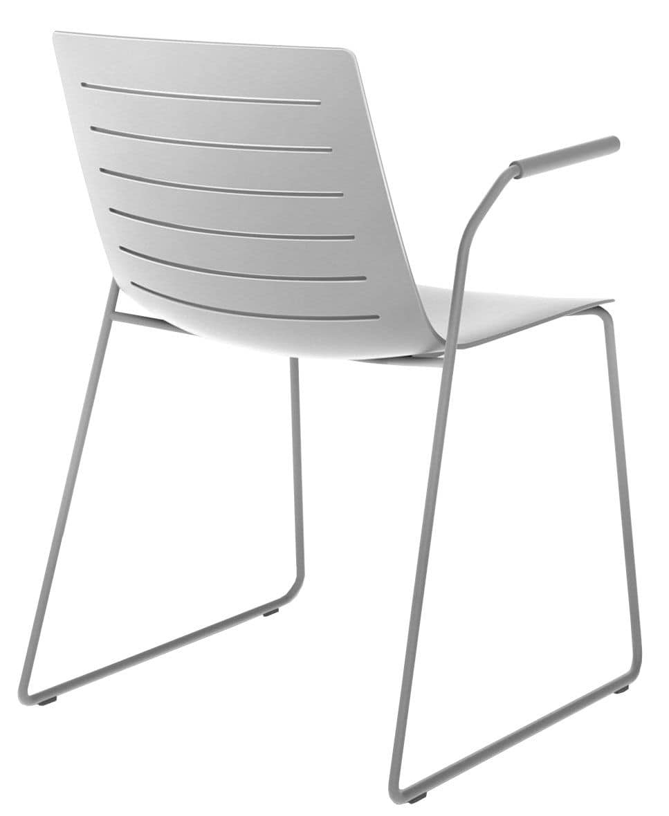 Slim 02A, Chair with arms ideal for conference rooms and meeting rooms