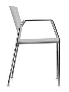 TREK 038, Chair with chrome metal base, seat and back in polymer