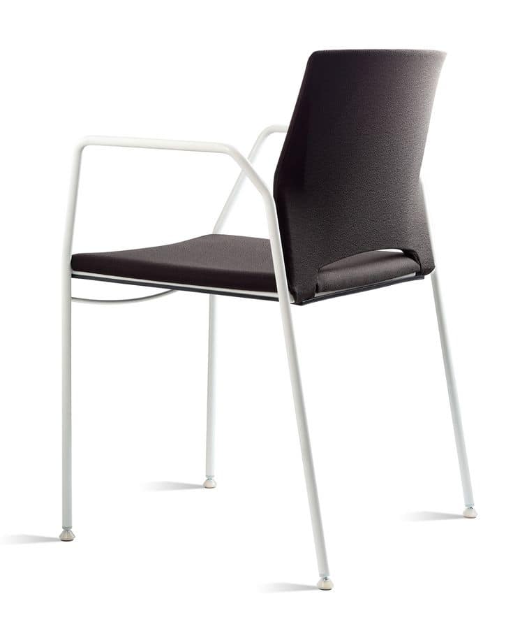 TREK 038 Z, Chair with armrests in metal and polymer, in various colors