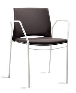 TREK 038 Z, Chair with armrests in metal and polymer, in various colors