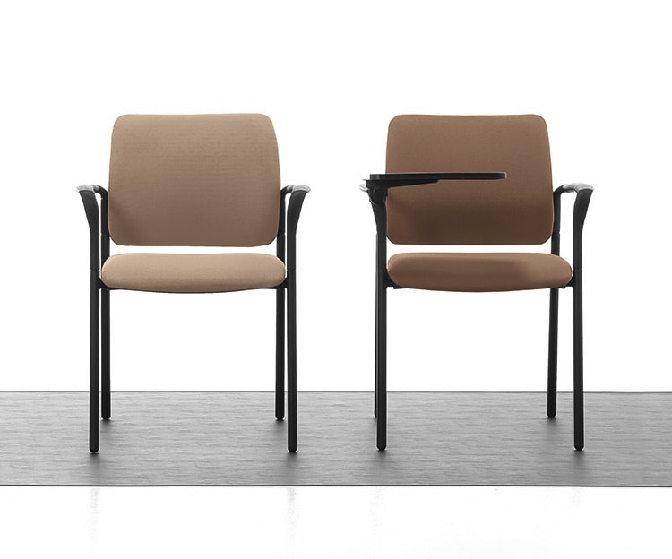 Urban Soft 02, Padded stackable chair with armrests for meeting room