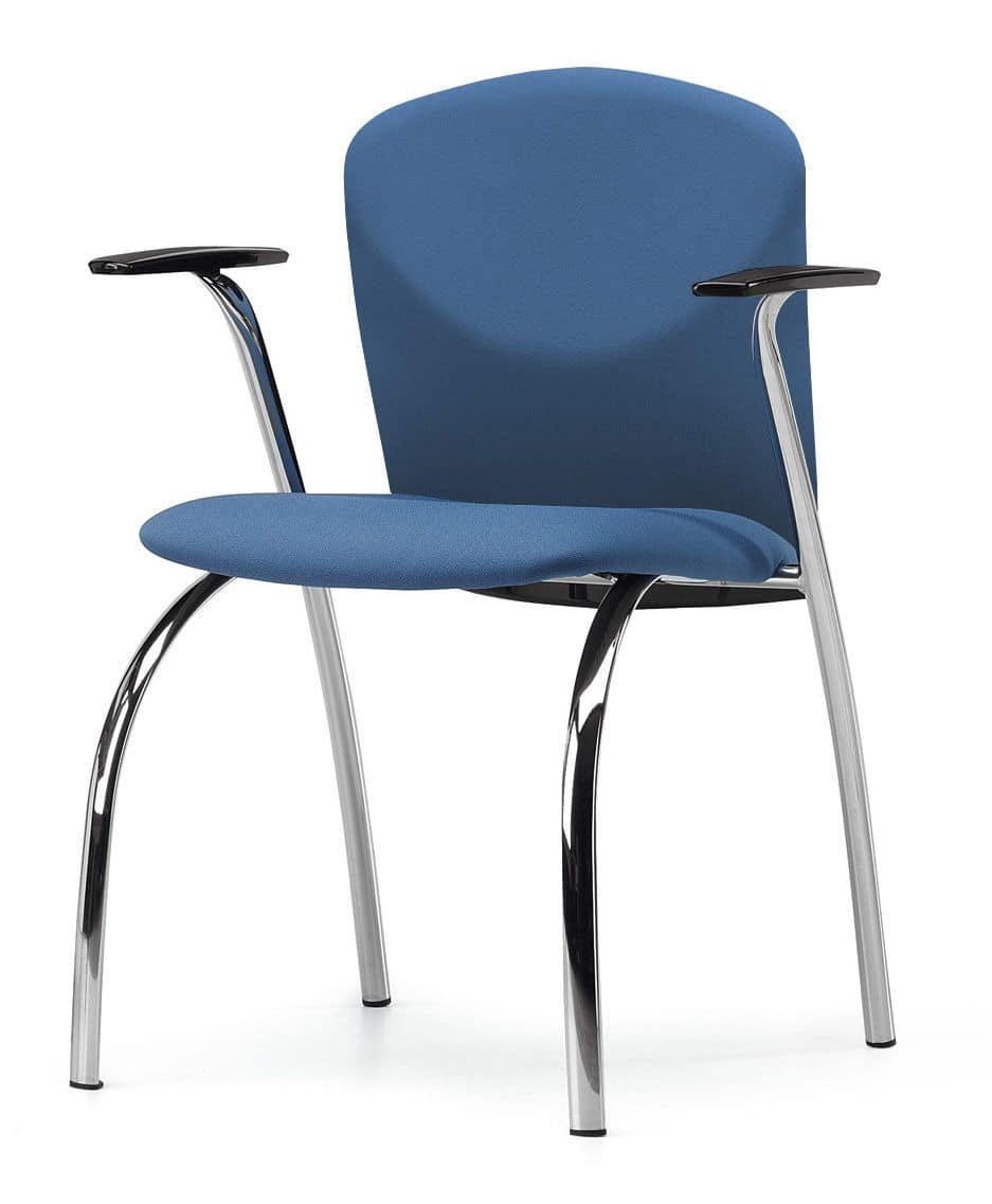 VULCAN 1275 Z, Padded chair with armrests, metal frame