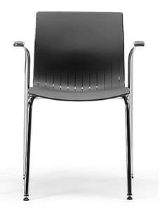 WEBBY 338, Chair with armrests, plastic shell, for conferences