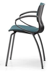 WEBBY 339 S, Nylon and metal chair, upholstered seat, for conference