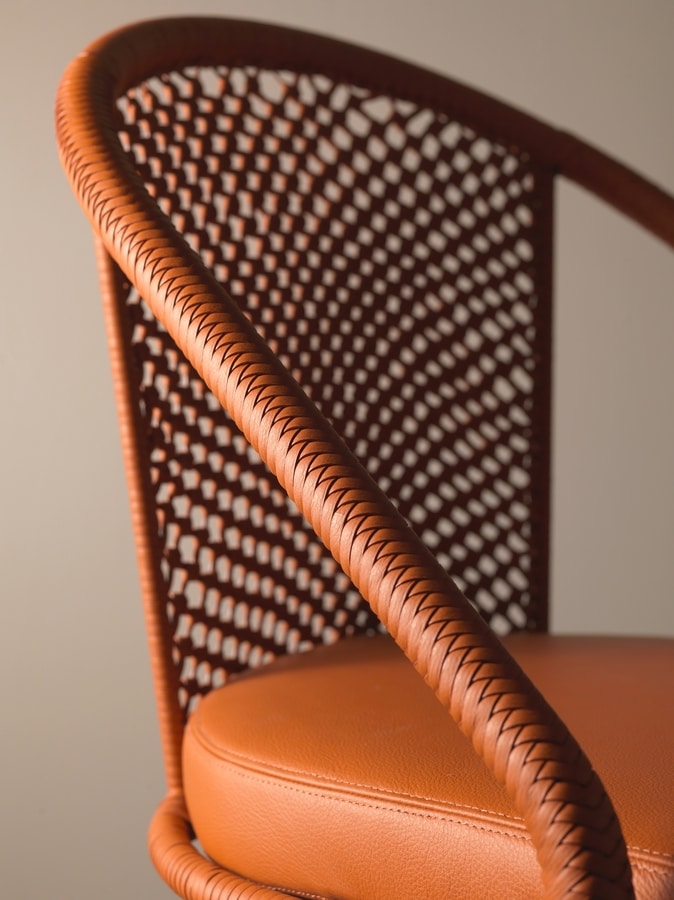 DOMINO HF2076CH, Iron chair covered in leather