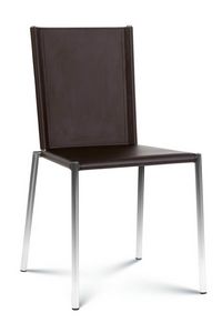Evelyn, Modern chair in metal and leather