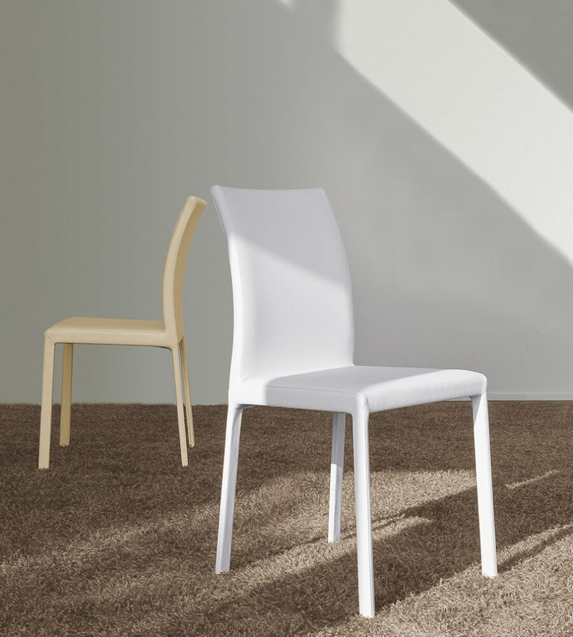 LUCY, Upholstered chair, with clear, essential lines of impeccable elegance