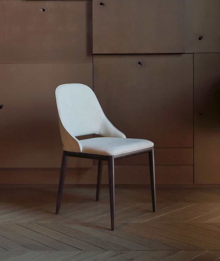 MALVA, Chair with leather upholstery