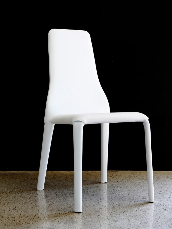 OLIVIA, Upholstered chair with sinuous backrest