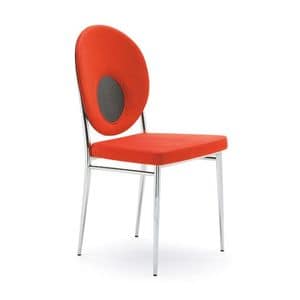 1555, Upholstered chair, metal base, for hotel and home