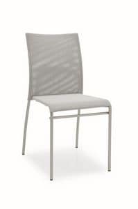 Amelia, Metal chair with mesh shell, for modern kitchens