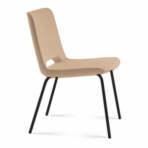 Angy open, Upholstered chair, metal base