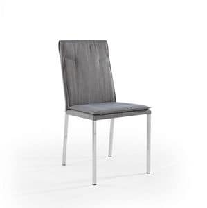 Ariel chromate, Chair with chrome legs and padded seat