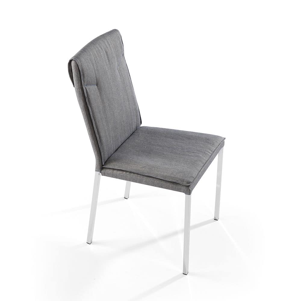 Ariel chromate, Chair with chrome legs and padded seat