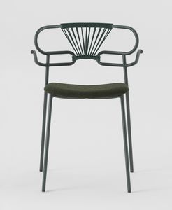 ART. 0048-MET-CROSS-IM GENOA, Chair with armrests, rope backrest