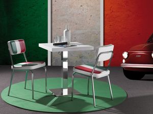 Art. 049 Hollywood, Padded chair for bar and restaurants, with retro lines