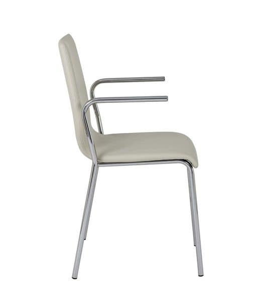 Art.Linz armchaire with arms, Chair with armrests for contract and home use