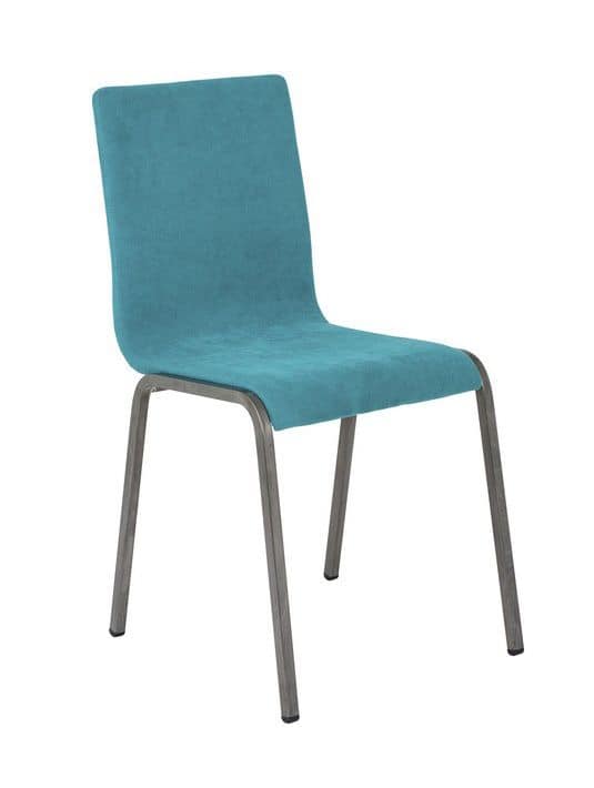 Art.Niù chair, Padded chair with metal base for home and contract use