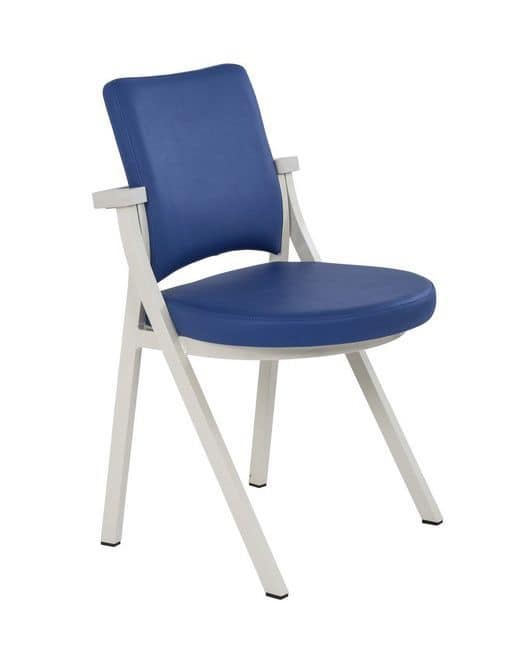 Art.Woox 2/round, Padded metal chair designed for community spaces