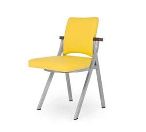 Art.Woox 2/square, Painted metal chair, customizable in materials and finishes
