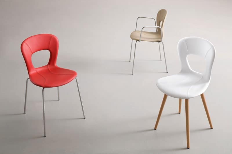 Blog UPH, Stackable chair, leather shell, for waiting room