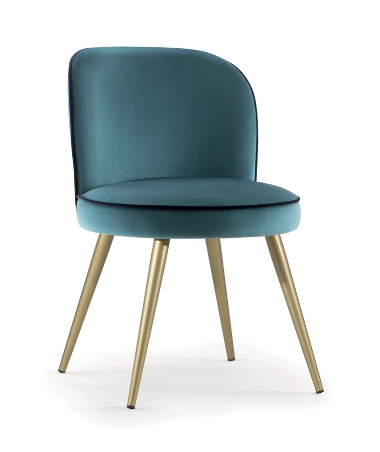 CANDY SIDE CHAIR 061 SL, Chair with metal conical legs