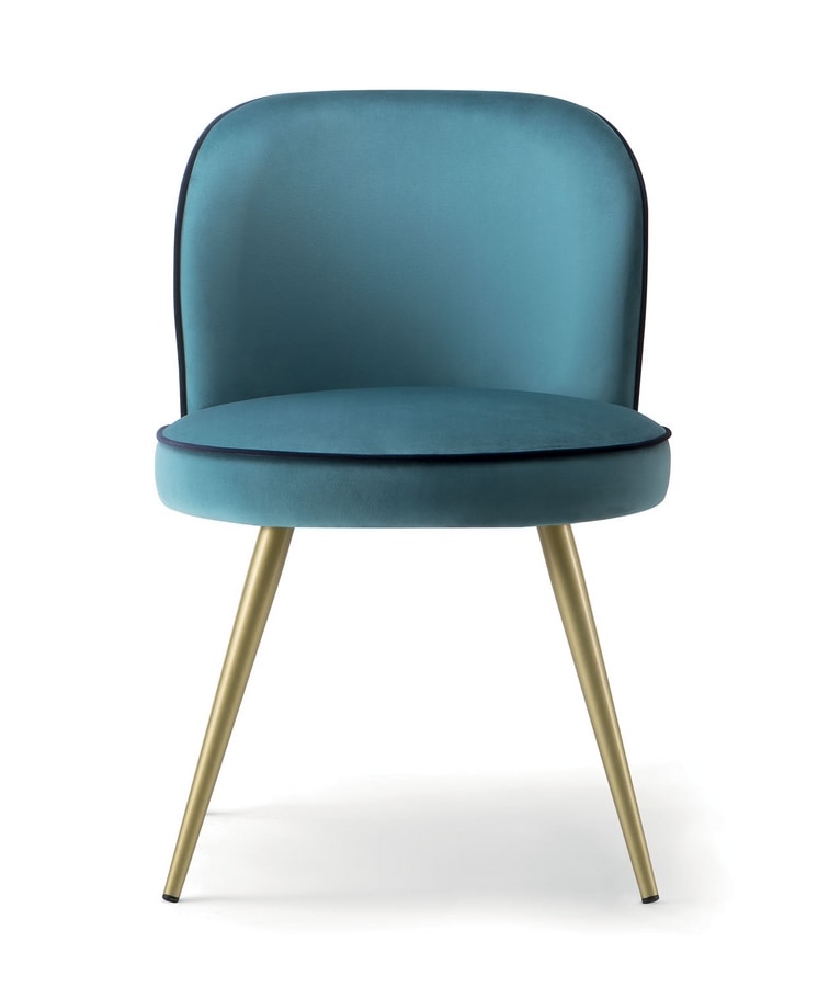 CANDY SIDE CHAIR 061 SL, Chair with metal conical legs