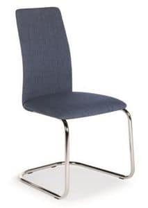 Carla, Chair with metal frame, upholstered seat and back, fabric covering, for offices