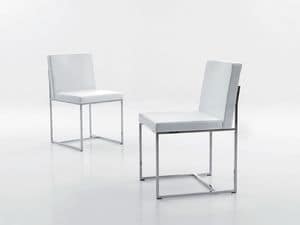Chic 670, Chrome chair, covered with leather, for waiting room