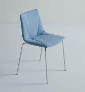 Colorfive WRAP NA, Upholstered chair, covered in King fabric, metal base