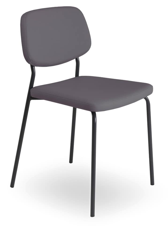 Clio, Metal chair upholstered in coated fabric